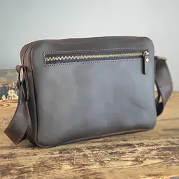 Чоловіча шкіряна сумка крос боді GS 19*25*5 см коричнева (БГ 001 кор) 250 - мініатюра 3