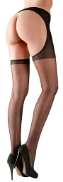 Колготки Cottelli Collection Strumpfhose Ouvert Crotchless Tights S/M чорний - мініатюра 4