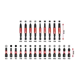 Набір біт Einhell біт і головок, 1/4", 28шт, кейс (108703) - мініатюра 4