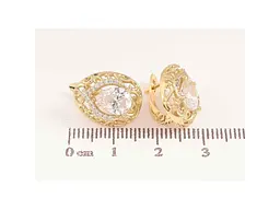Сережки Xuping англійська застібка Позолота 14K "Візерунок з кристалами" 301623 - мініатюра 2