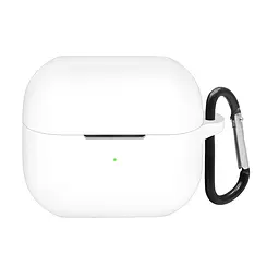 Силіконовий чохол для навушників Samsung Galaxy Buds 3/Buds 3 Pro/Buds 3 FE, Hang Case, білий, ультратонкий захисний кейс товщиною 2 мм, захист від подряпин, пилу та ударів, компактний, з карабіном для кріплення, ArmorStandart (ARM79983)