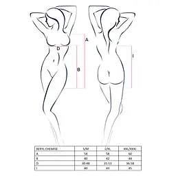 Сорочка бебі-дол Passion BERYL CHEMISE XXL/XXXL, black, трусики, напівпрозора, стрічка під груди - мініатюра 3