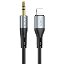 Кабель конвертер Hoco UPA22 Lightning 3.5 мм (аудіо тато - тато) чорний - мініатюра 2
