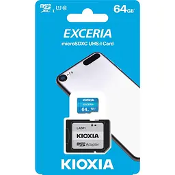 Карта пам'яті Kioxia MicroSDXC 64GB UHS-I Class 10 Exceria R100MB/s + SD-адаптер (LMEX1L064GG2) - мініатюра 2