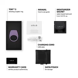 Ерекційне кільце з вібрацією LELO Tor 3 Violet Dusk, керування зі смартфона - мініатюра 4