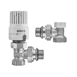 Комплект для підключення радіатора Koer 1/2" кутовий з термоголовкою SET-29 KR5716 - мініатюра 3