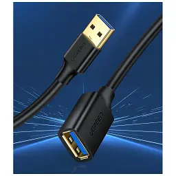 Дата кабель USB 3.0 AM/AF 3.0m US129 Black Ugreen (30127) - мініатюра 5