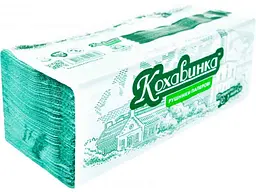 Рушники паперові КОХАВИНКА 200шт Рушники V-типу 23 x 25 Зелені
