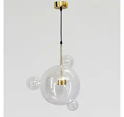 Світлодіодна підвісна люстра Artlight 81617/300-3GD з центральною скляною кулею та трьома декоративними кулями, 15W - мініатюра 2