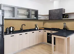 Кухонний фартух Happy Pocket Канатне плетіння 3Д вінілова для кухні 65х250 см Текстури Бежевий Z184008 - мініатюра 4