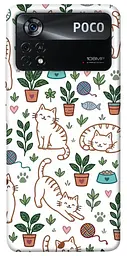 TPU чохол Demsky Cats pattern для Xiaomi Poco X4 Pro 5G