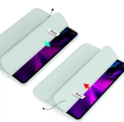 Чохол-книжка BeCover Tri Fold Soft TPU Silicone для Apple iPad Air 13" M2 2024 Light Green (711742) - мініатюра 4