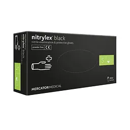 Рукавички Меркатор Медікаль Nitrilex Basic   нітрилові оглядові нестерильні неприпудрені чорні 100шт/уп S 