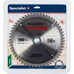 Диск відрізний Specialist+ по дереву 190x56Tx30/20/16 мм (51/1-19056)