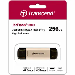 USB флеш накопичувач Transcend 256GB JetFlash 930 Gold-Black USB 3.2/Type-C (TS256GJF930C) - мініатюра 8