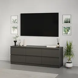 Тумба під телевізор MebelStar Нео 6Ш 150x43x53 см Антрацит (MBS-1284)