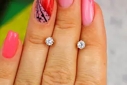 Сережки гвоздики Xuping Jewelry камінці на шість кріплень 4 мм золотисті - мініатюра 2