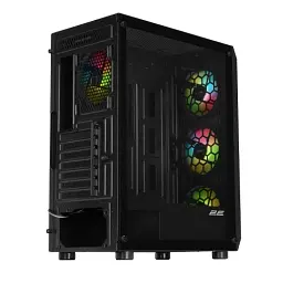 Корпус 2E Gaming Aruba (G3313B) Black без БЖ Mid Tower для ATX / Micro ATX / Mini ITX 1xUSB 3.0 / 2xUSB 2.0 макс. CPU - 165 мм / VGA - 330 мм 5x120 ARGB бічна панель із загартованого скла (2E-G3313B) - мініатюра 4