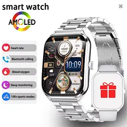 Смарт-годинник Lemfo FitCloudPro MT61 AMOLED Silver (FCP000MT61S) - мініатюра 3
