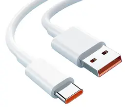 Кабель шнур Tcom USB-A - Type-C 5 ампер білий