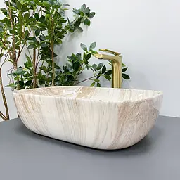 Умивальник VBI Ravenna travertine glossy накладний VBI-011204 - мініатюра 5