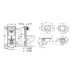 Комплект 4 в 1: Інсталяція Grohe Rapid SL 3 в 1 38772001 + Унітаз безободковий Kroner Oker WHI533536 RIMLESS з сидінням Slim Duroplast / Soft-close / Quick relase KO533536WHIR (38772001KO533536) - мініатюра 2