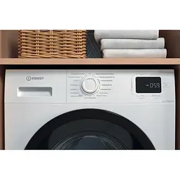 Пральна машина Indesit фронтальна, 6кг, 1200, A+++, 44.6см, дисплей, пара, інвертор, люк чорний, білий - мініатюра 5