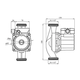 Насос циркуляційний Forwater WRS 25/6-180 Green (Wilo) CV016499 - мініатюра 2