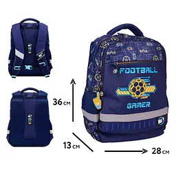 Рюкзак шкільний ортопедичний шкільний YES Football Gamer S-52 Ergo - мініатюра 2
