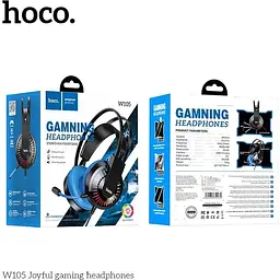 Навушники Hoco LED Joyful Gaming Headphones W105 чорно-сині - мініатюра 9