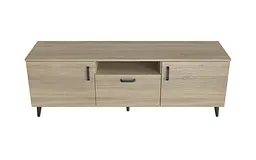 Тумба Лестер на конусних ніжках Ferrum-decor 48x139x38 Чорний метал ДСП Дуб Сонома 16 мм (FRD-106804) - мініатюра 2