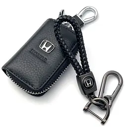 Автонабір №5 для Honda / брелок з карабіном і чохол для автоключів з логотипом / тиснена шкіра