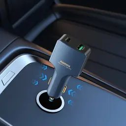 Зарядний пристрій автомобільний Remax RCC326 100W PD+QC синій - мініатюра 2