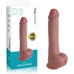 Силіконовий фалоімітатор з мошонкою EROSPACE NATURAL PLAY D3 39-70453; 62050073-0003 103910
