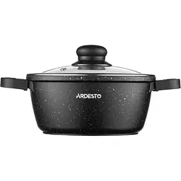 Каструля Ardesto Gemini Anzio зі скляною кришкою чорна 1.8 л (AR2418GE) - мініатюра 2