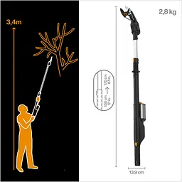 Акумуляторний площинний гілкоріз Fiskars eLopper без акумулятора (1082299) - мініатюра 2