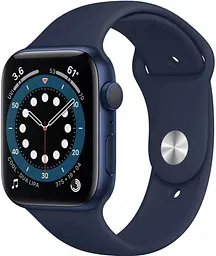 Смарт-годинник Apple Watch Series 6 GPS 44mm Blue Aluminum Case w. Deep Navy Sport B. (M00J3)