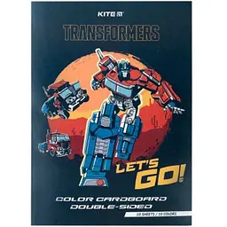 Кольоровий картон Kite А4 двосторонній Transformers 10 аркушів (TF24-255)