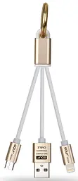 Брелок GOLF GC-35 Micro+Lightning cable 0,22m Gold