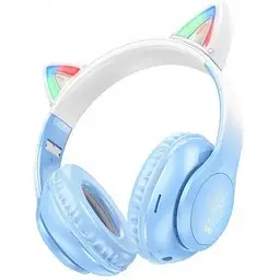 Навушники бездротові Hoco Cat Ears BT Headphones W42 з вушками біло-рожеві - мініатюра 10