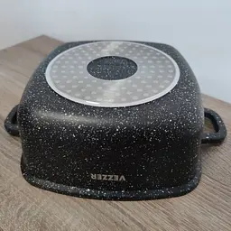 Каструля Vezzer квадратна з кришкою 24 см 4.5 л чорна (VZ8009) - мініатюра 7