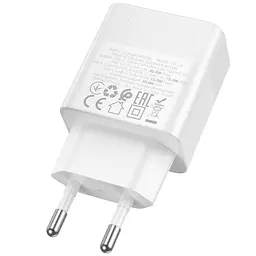 Мережевний зарядний пристрій Hoco CS112A Lounge PD30W+QC3.0 1USB-A/1C White - мініатюра 4