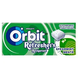Жувальна гумка Orbit Refreshers Spearmint з м'ятою та ментолом без цукру 17.9 г (4009900549257)