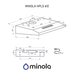 Витяжка плоска Minola HPLS 612 BL - мініатюра 12