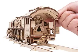 Механічний 3D Пазл Ukrainian Gears Локомотив з тендером V-Експрес, 538 елементів (70058) - мініатюра 7