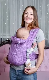 Май-слінг жаккардовий з народження до 36 місяців Coolbabka Бузковий Geometry - мініатюра 2