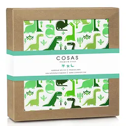 Пелюшка багаторазова Cosas непромокаюча Green Dino 70х120 см, зелена