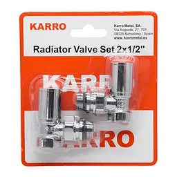 Комплект радіаторних кранів Karro KR32001 кутових 1/2" верхні Chrome 30412 - мініатюра 2