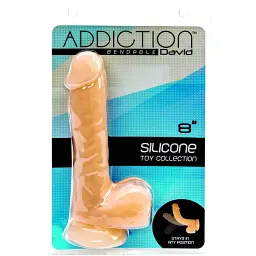 Фалоімітатор Addiction Bendable David 8" 20 см тілесний - мініатюра 6