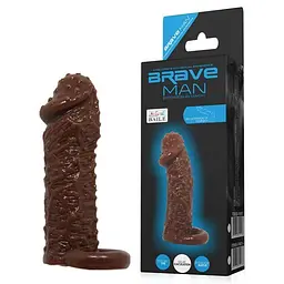 Насадка на пеніс Baile Brave Man Extension, 13 см (коричневий) - мініатюра 5